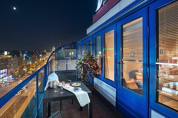 EA Hotel Julis**** - Balkon in Executive Zimmer Nr. 805 mit Blick auf dem Wenzelsplatz